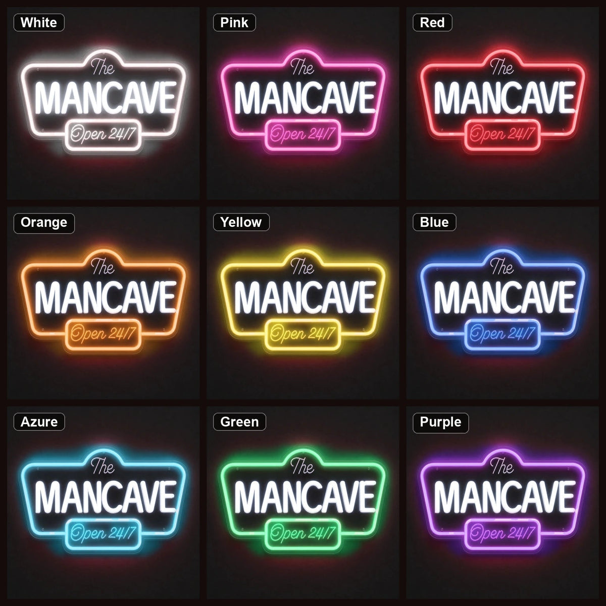 Man Cave Open 24 7 LED Neon Sign - Shineneon