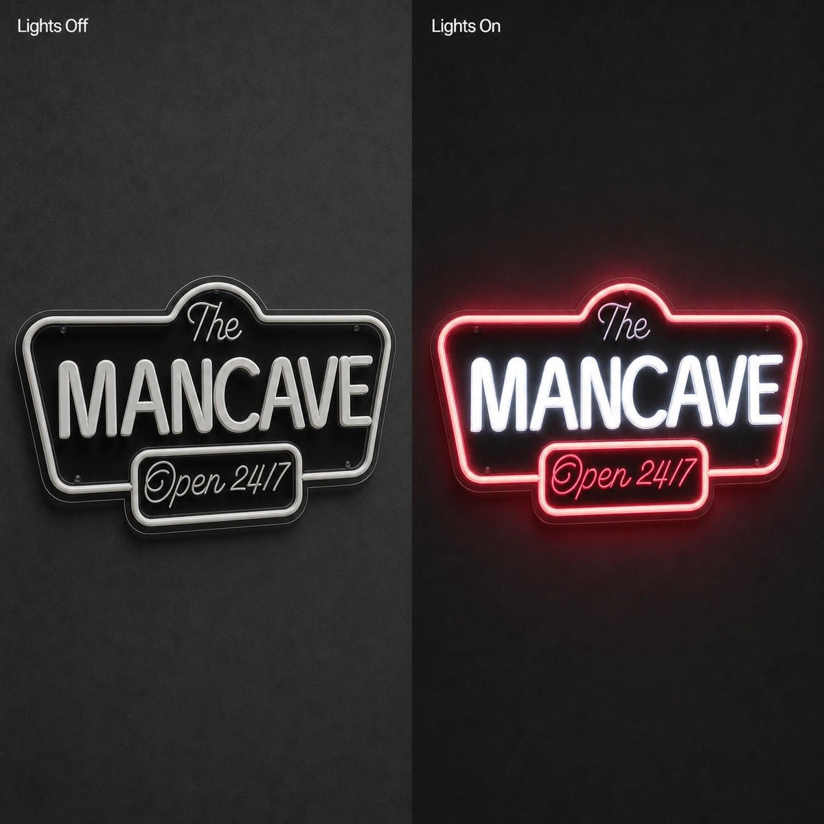 Man Cave Open 24 7 LED Neon Sign - Shineneon