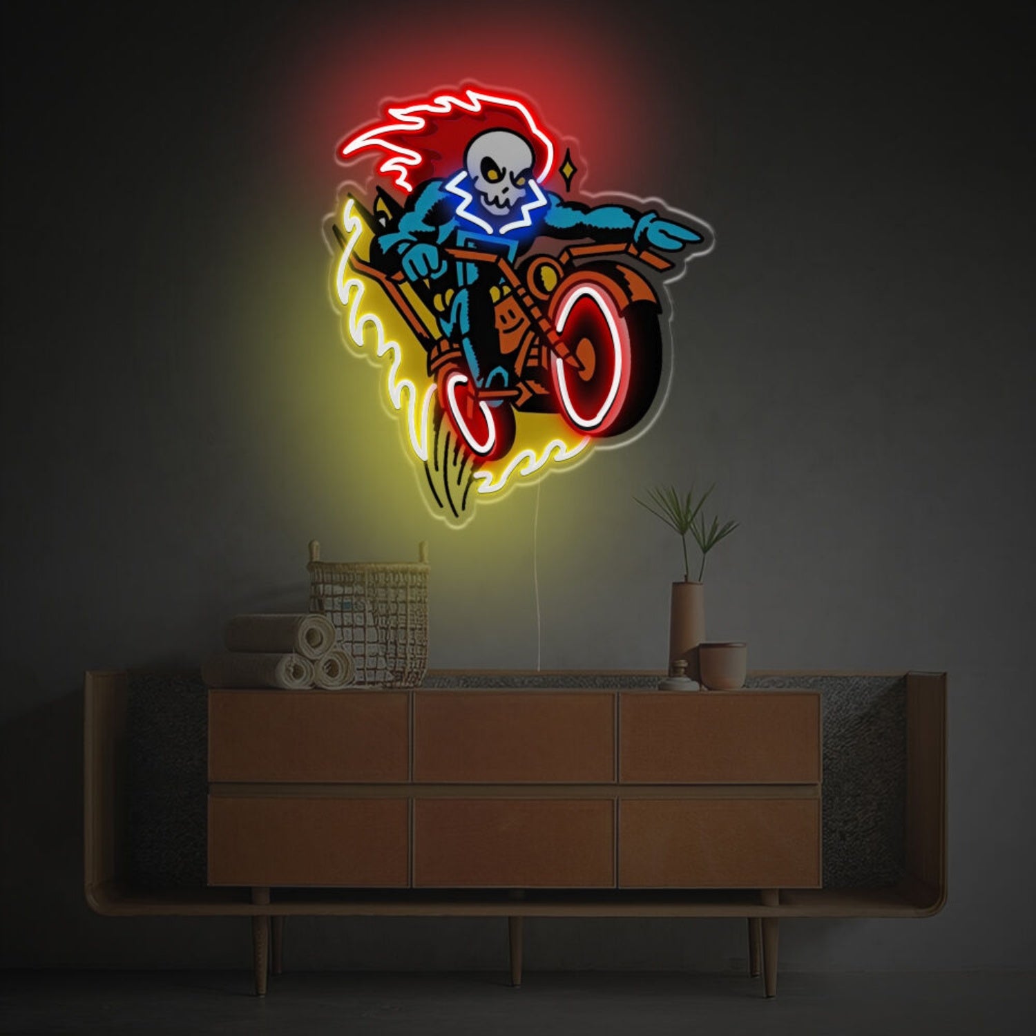 Man Cave Reaper Heavy Motorcycle Led Neon Acrylic Artwork | Shineneon