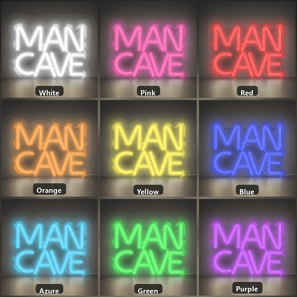 Man Cave Vintage LED Neon Sign color grid