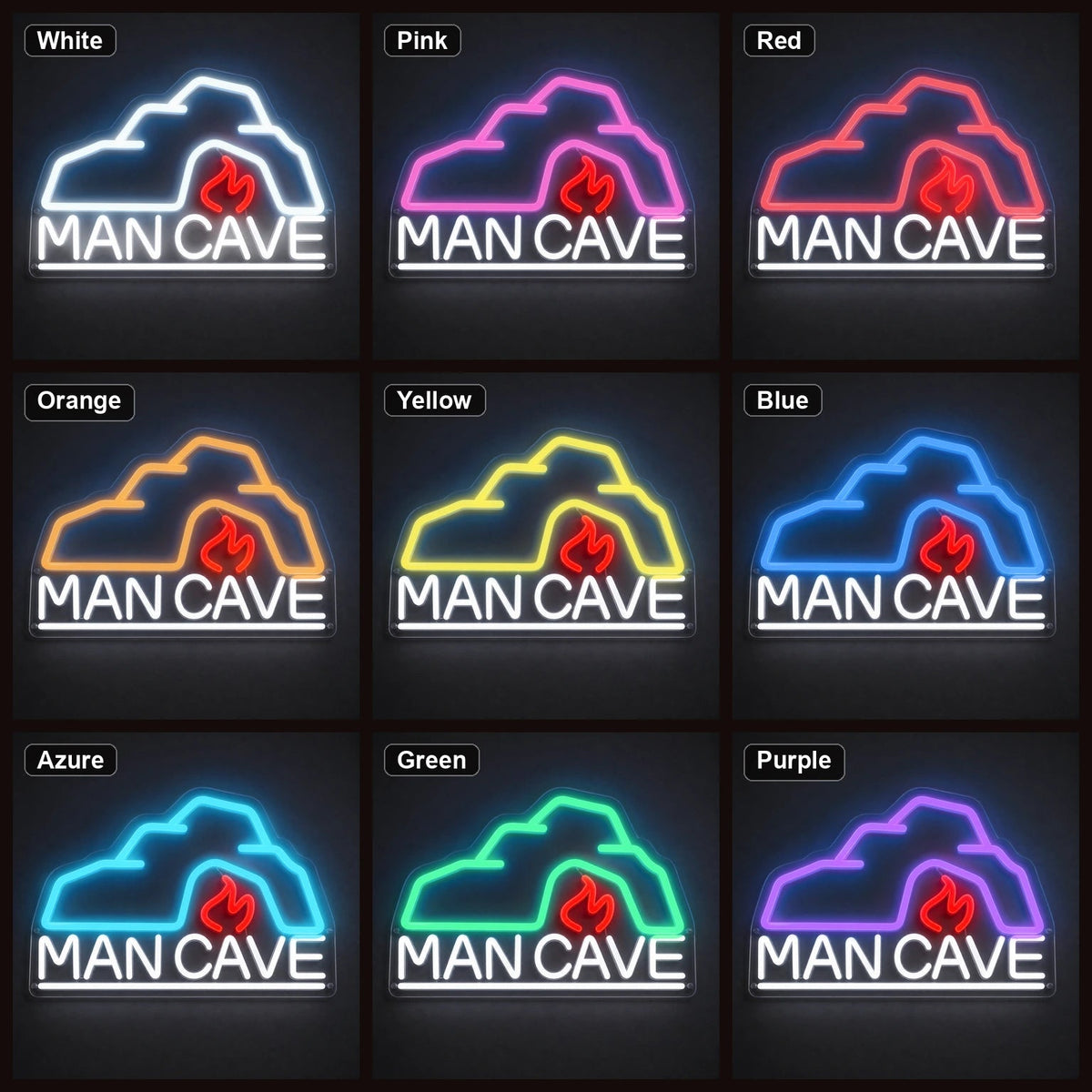 Man Cave With Roof And Flame LED Neon Sign - Shineneon