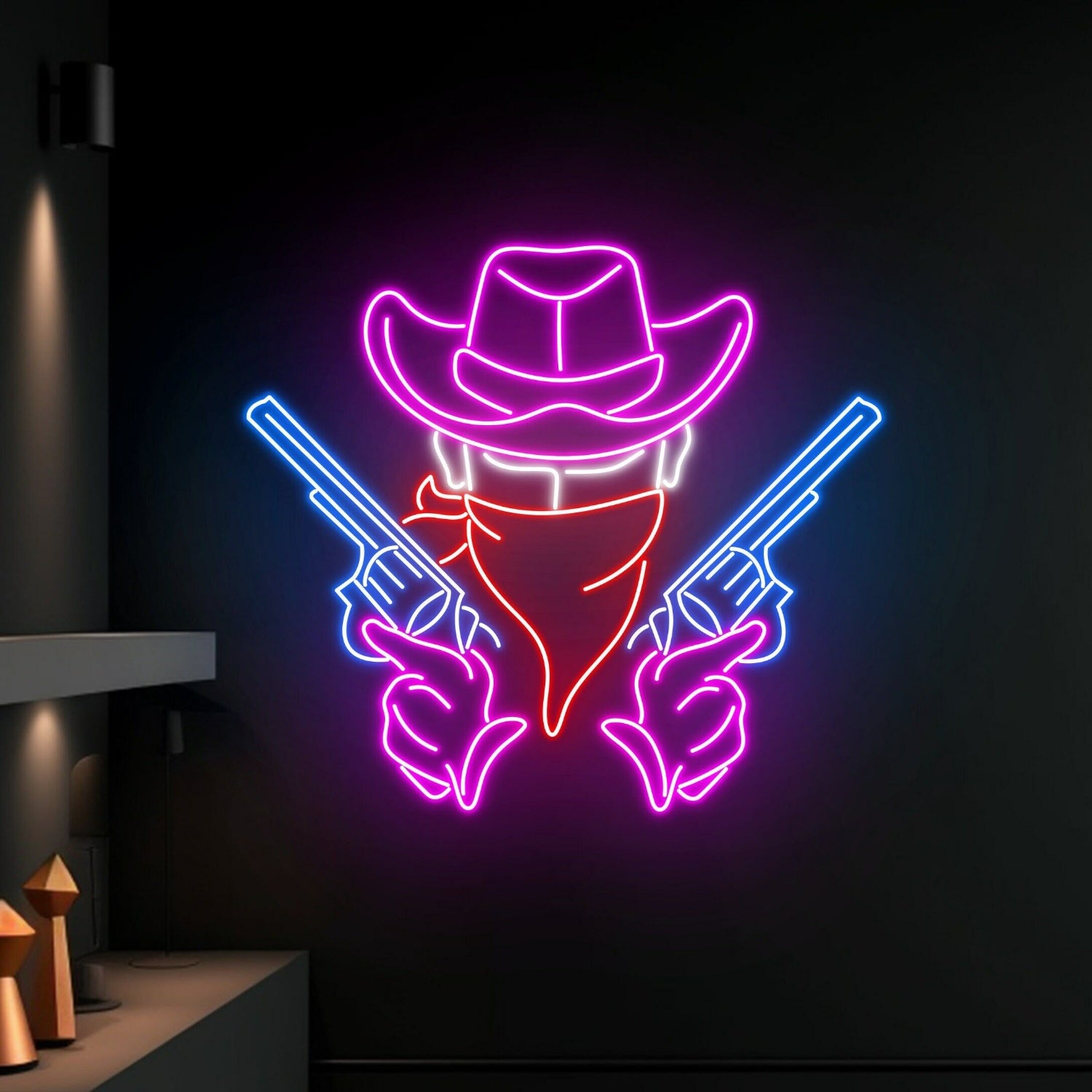 Man Cowboy Shooting Led Neon Sign Christmas Decor | Shineneon