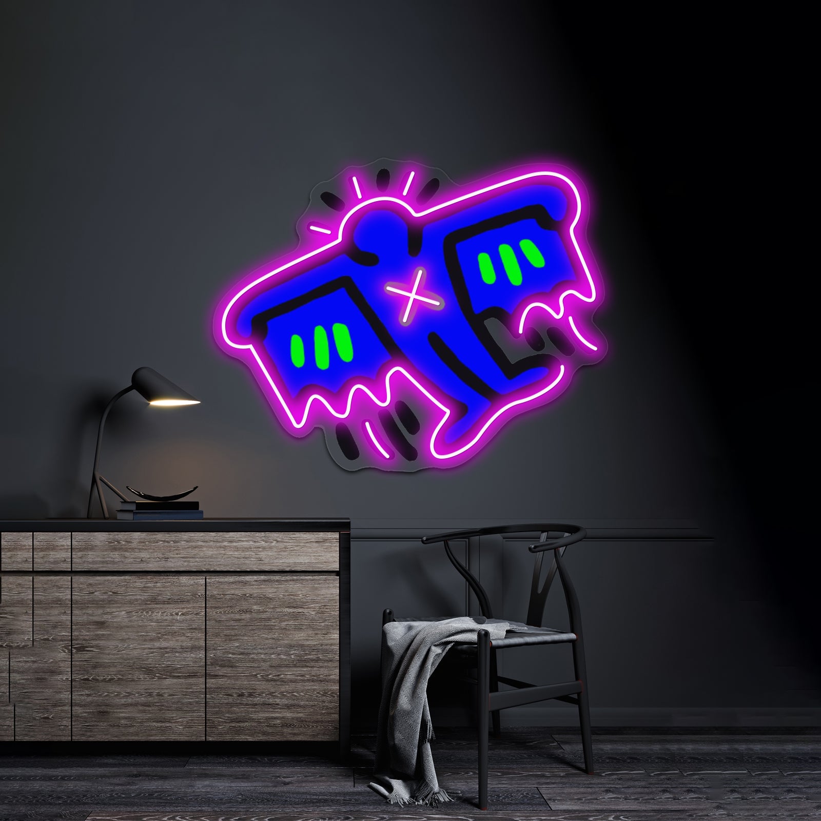 Man With Cape Artwork Artwork Led Neon | Shineneon