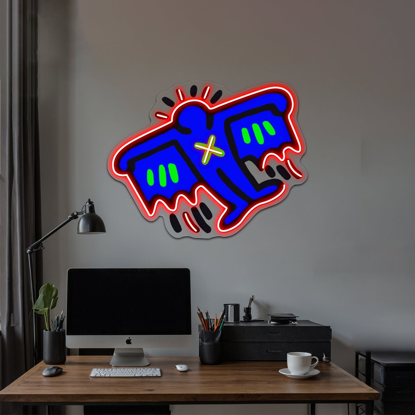 Man With Cape Artwork Artwork Led Neon | Shineneon