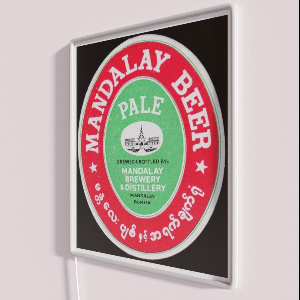 Mandalay Beer Rgb Led Neon Sign - Neon sign mounted on wall in room