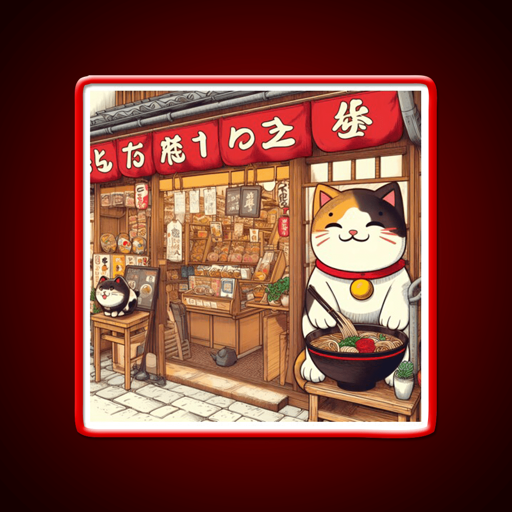 Manekineko At Ramen Shop Snack Food Led Neon Sign Rgb Color - Shineneon