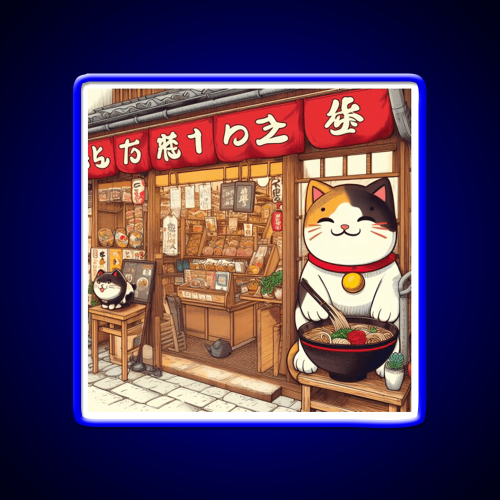 Manekineko At Ramen Shop Snack Food Led Neon Sign Rgb Color - Shineneon