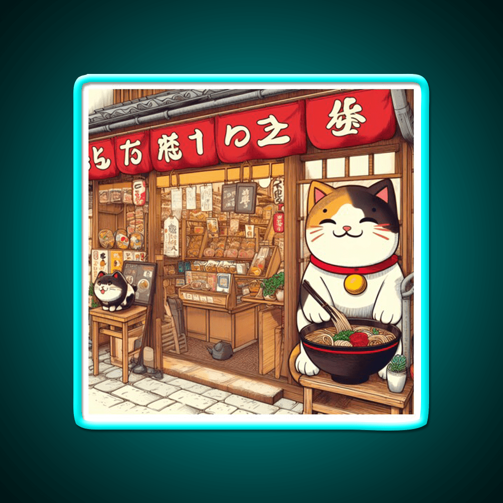 Manekineko At Ramen Shop Snack Food Led Neon Sign Rgb Color - Shineneon