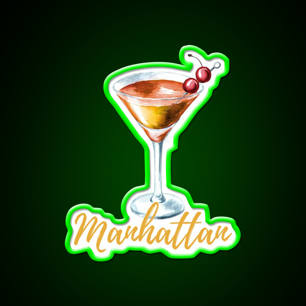 Manhattan Call Me Old Fashioned Cocktail Bar Decor Led Neon Sign Rgb Color - LED neon sign view 8