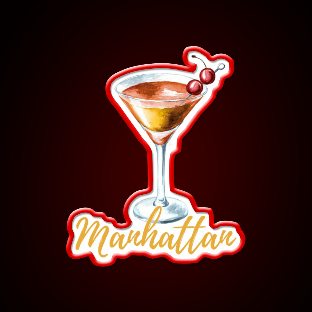 Manhattan Call Me Old Fashioned Cocktail Bar Decor Led Neon Sign Rgb Color - Shineneon