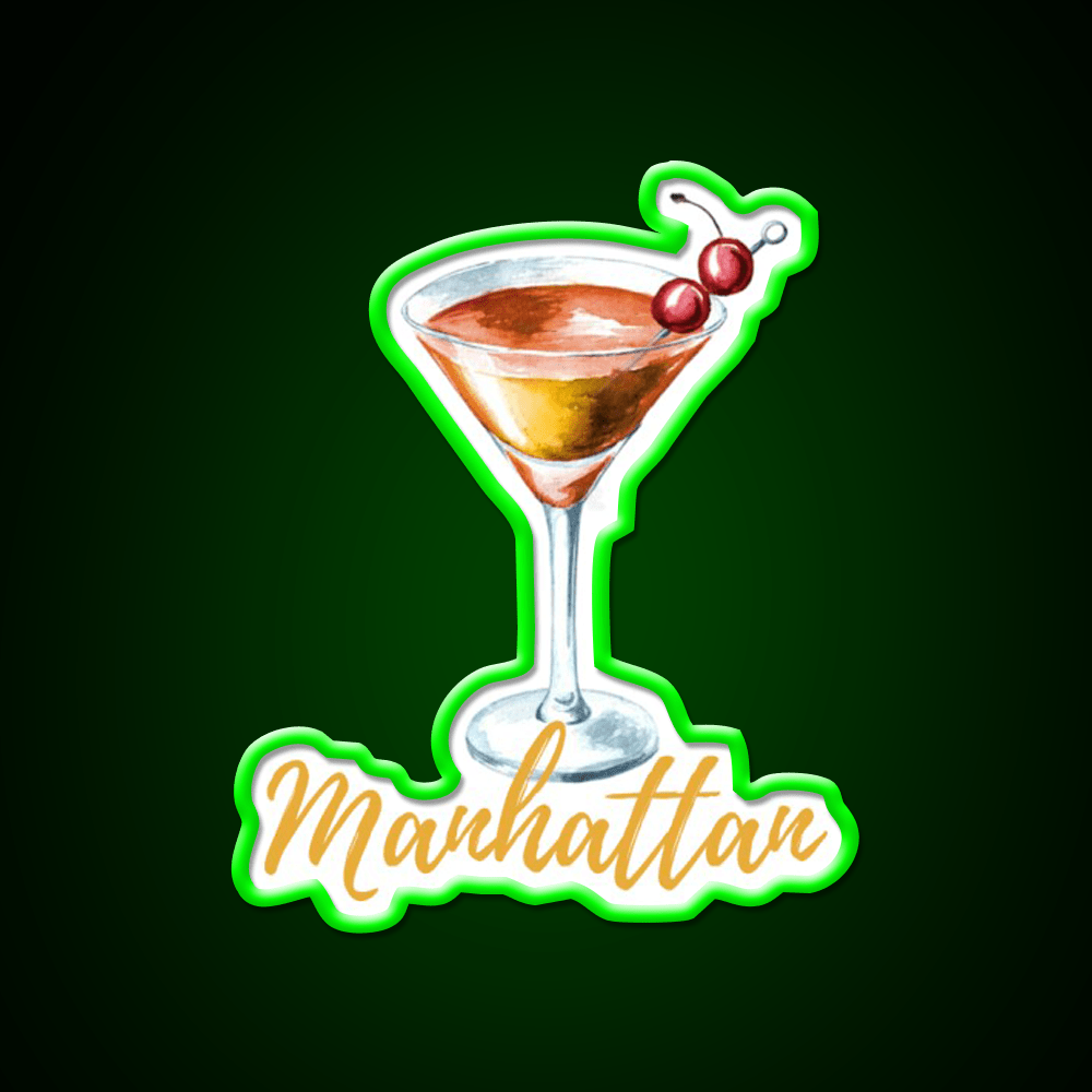 Manhattan Call Me Old Fashioned Cocktail Bar Decor Led Neon Sign Rgb Color - Shineneon