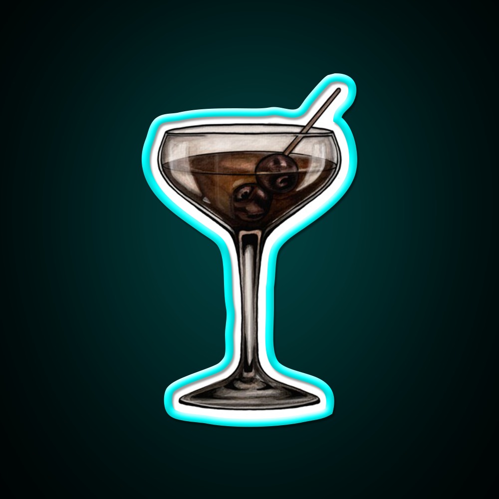 Manhattan Cocktail Bar Decor Led Neon Sign Rgb Color - Size and dimension reference
