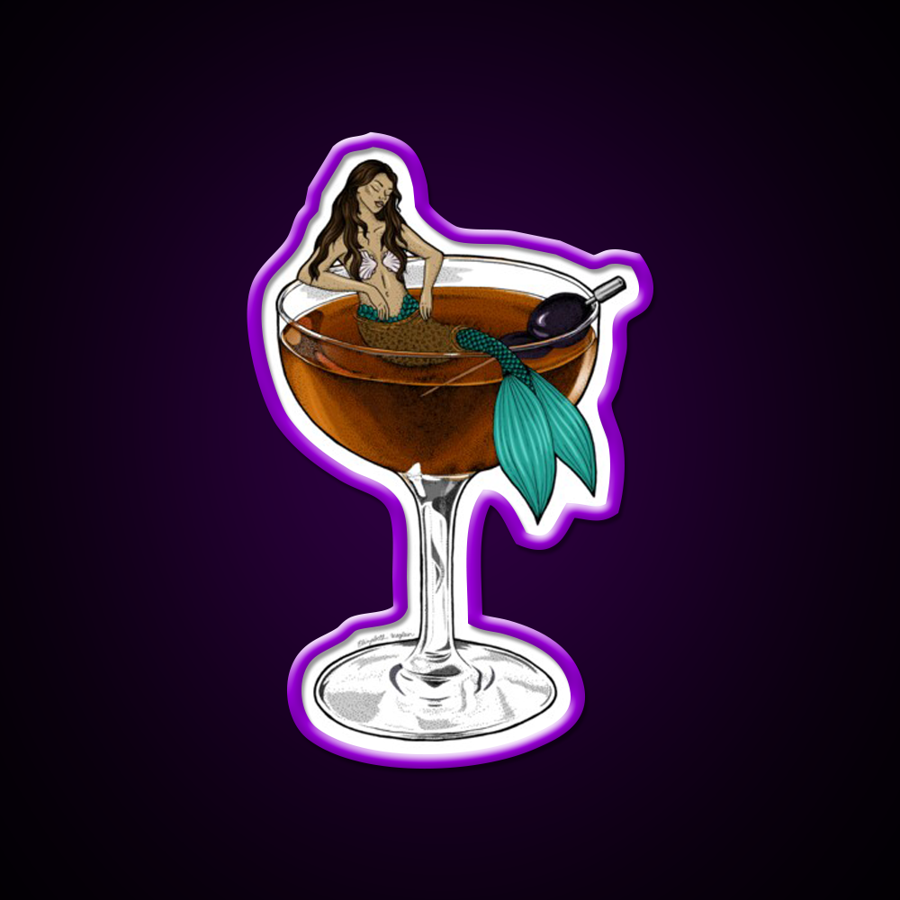 Manhattan Cocktail Illustration Cocktail Bar Decor Led Neon Sign Rgb Color - LED neon sign view 9