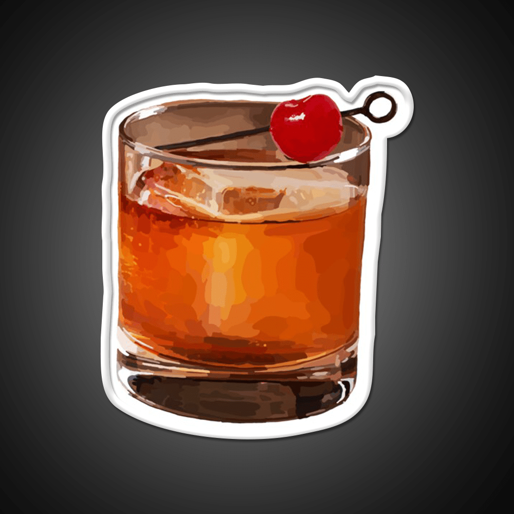 Manhattan On The Rocks Cocktail Bar Decor Led Neon Sign Rgb Color - Shineneon