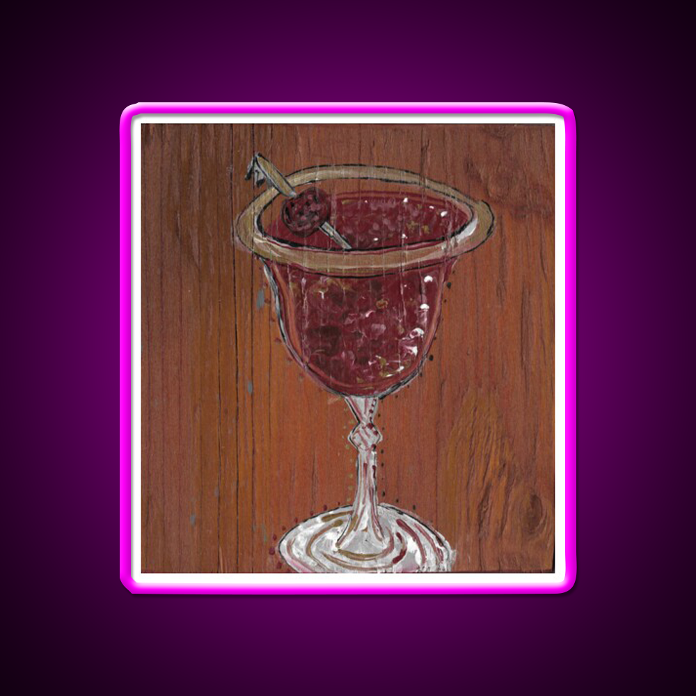 Manhattan Wood Cocktail Bar Decor Led Neon Sign Rgb Color - Neon sign mounted on wall in room