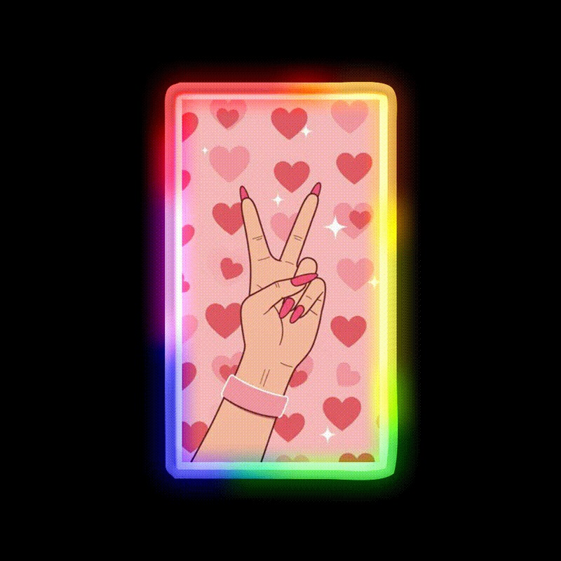 Mani Manifesto Nail Salon Led Neon Sign Rgb Color - LED neon sign close-up detail
