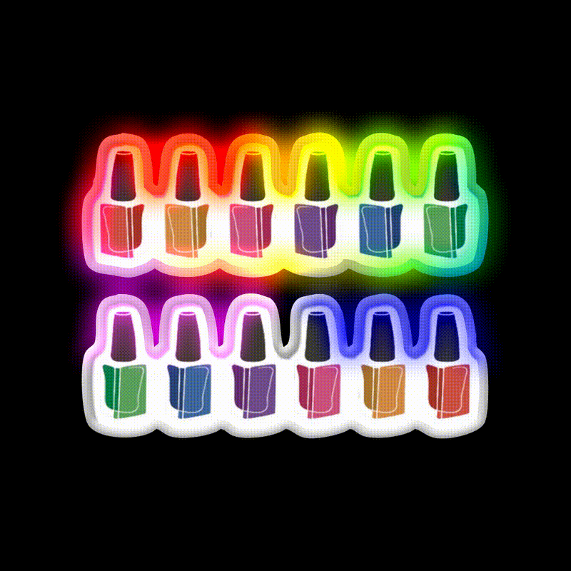 Manicure Manicurist Nail Salon Led Neon Sign Rgb Color - LED neon sign close-up detail