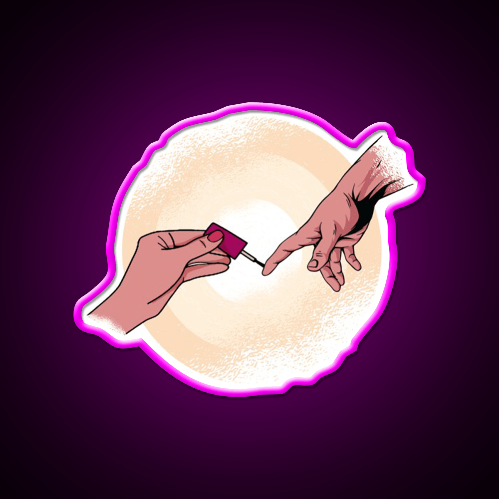 Manicurist Nail Polishing Funny Art Nail Salon Led Neon Sign Rgb Color - Shineneon