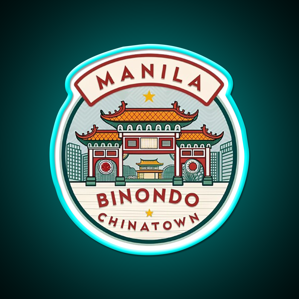 Manila Binondo Chinatown Asian Cultural Led Neon Sign Rgb Color - Size and dimension reference