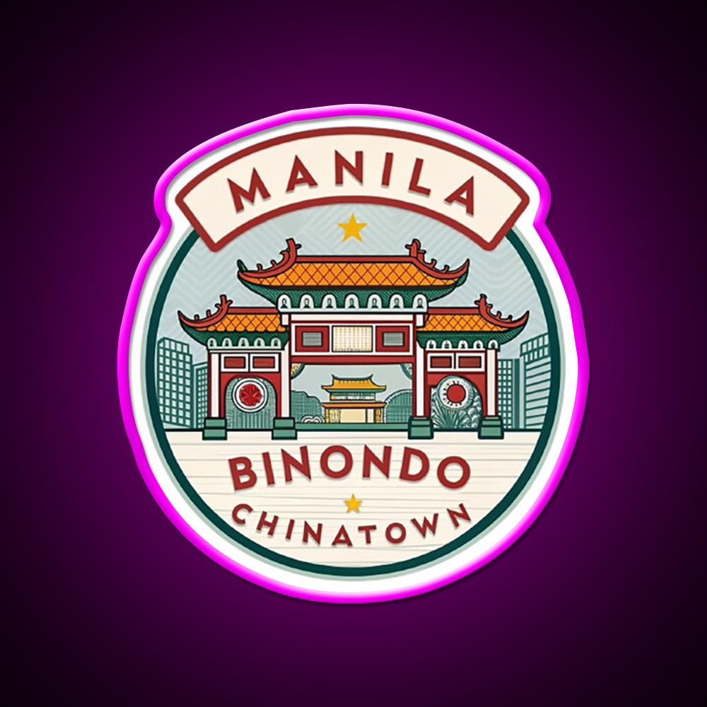 Manila Binondo Chinatown Asian Cultural Led Neon Sign Rgb Color - Neon sign mounted on wall in room