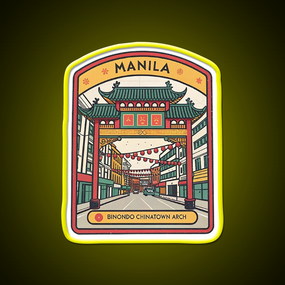Manila Chinatown Asian Cultural Led Neon Sign Wall Art Rgb Color - Custom LED neon sign front view