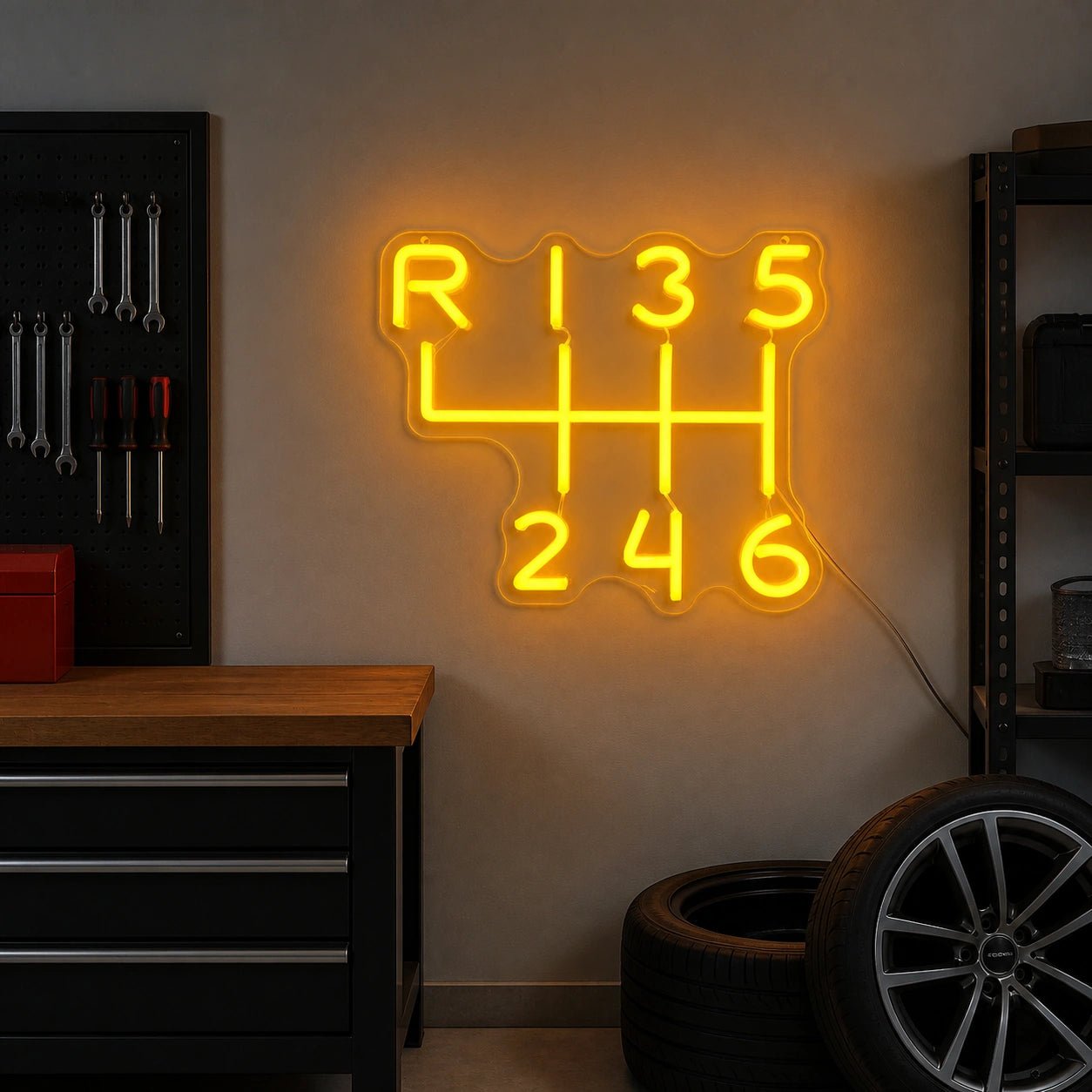 Manual Gearbox Shift Pattern Vintage LED Neon Sign - Shineneon