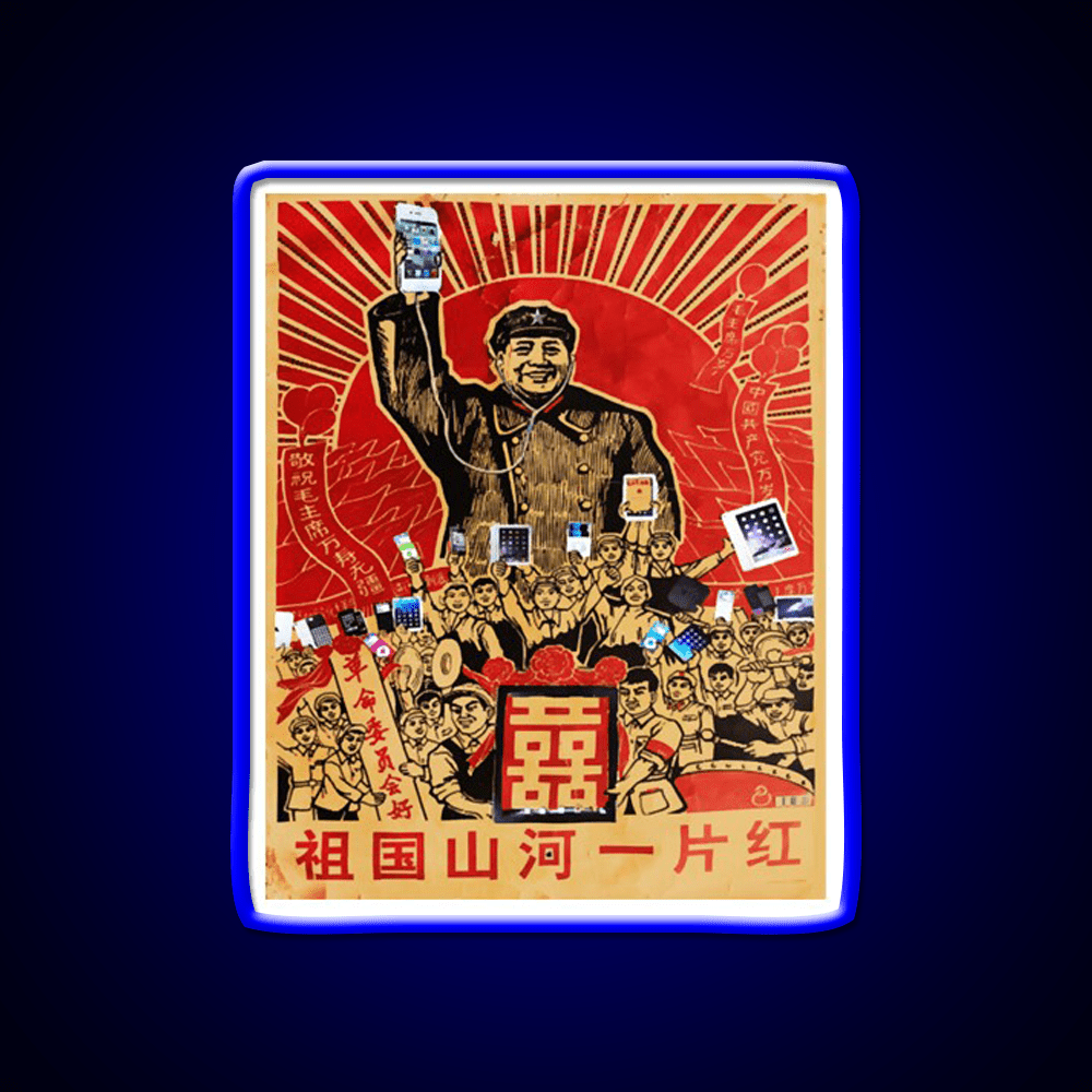 Mao Loves Apple Asian Cultural Led Neon Sign Rgb Color - Shineneon