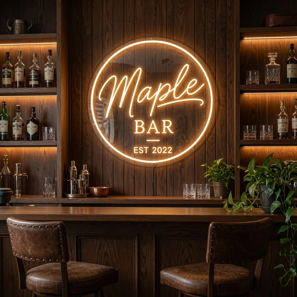 Maple Bar Est LED Neon Sign - 03 Real Lifestyle Scene