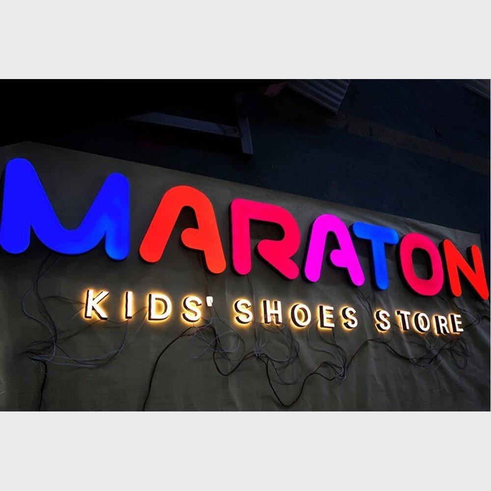 Maraton Kids Shoes Store 3D Frontlit And Backlit Channel Letter Led Light Sign - Shineneon