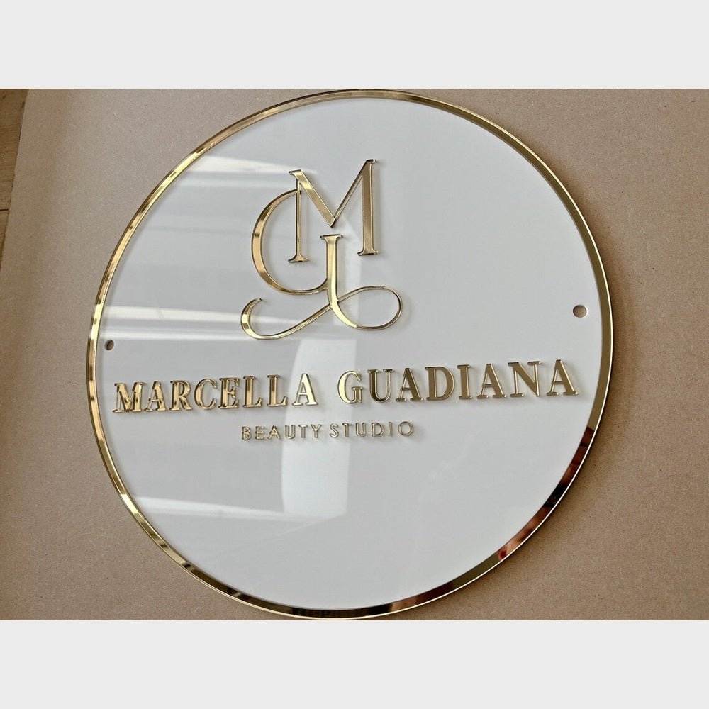 Marcella Beauty Studio Acrylic Business Logo Sign - Shineneon