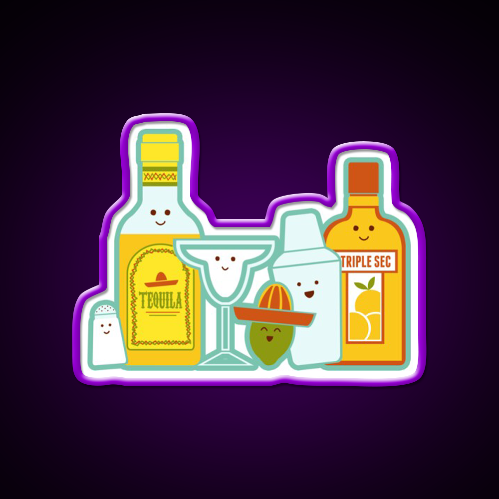 Margarita Cocktail Bar Decor Led Neon Sign Drink Neon Sign Rgb Color - LED neon sign view 9