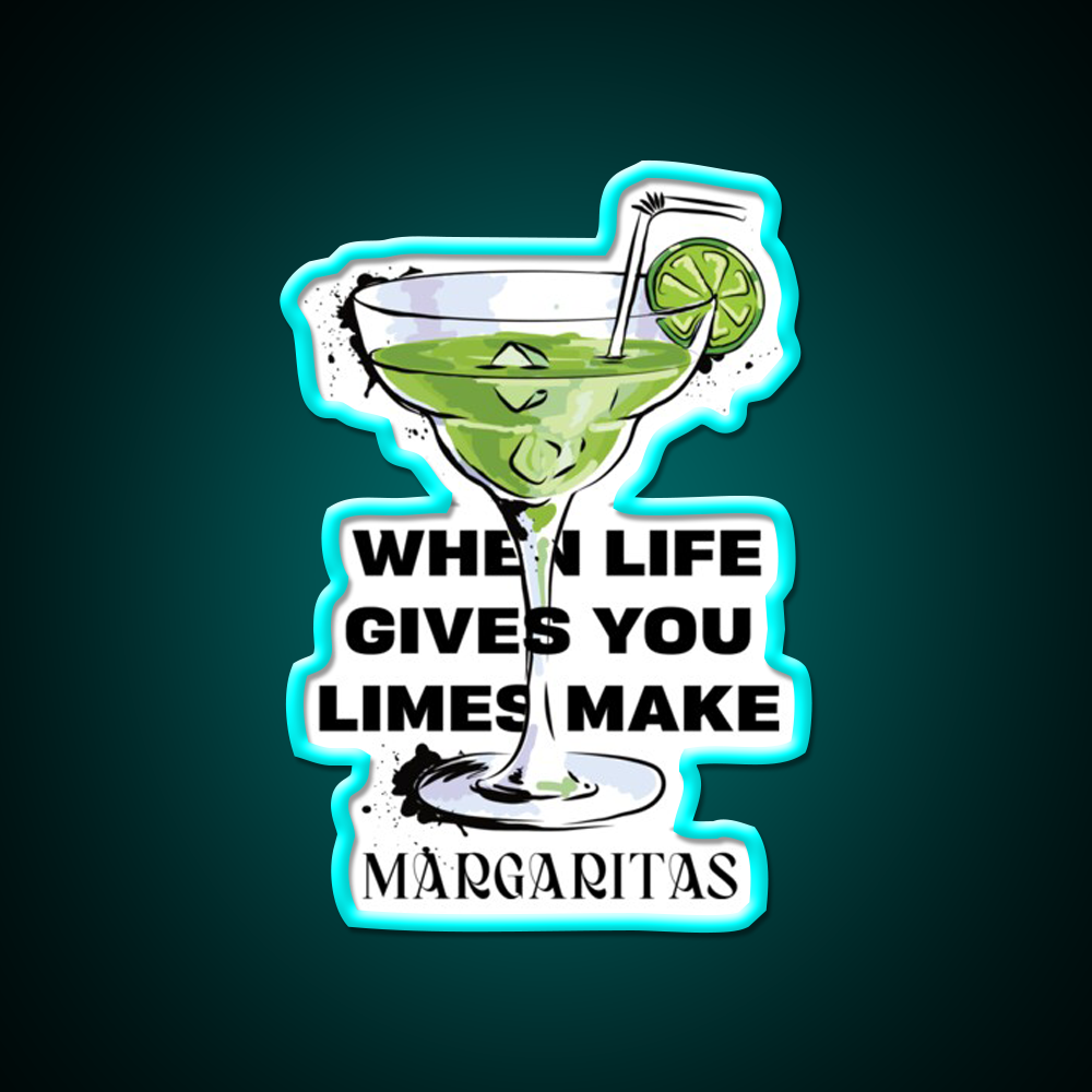 Margarita Cocktail Bar Decor Led Neon Sign For Cocktail Lovers Rgb Color - Size and dimension reference