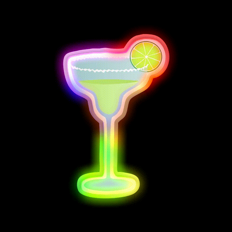 Margarita Cocktail Bar Decor Led Neon Sign Neon Party Sign Rgb Color - LED neon sign close-up detail