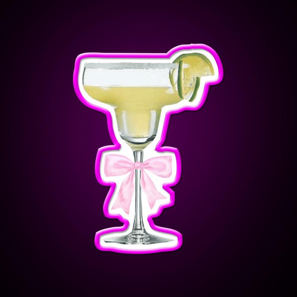 Margarita Cocktail Coquette Cocktail Bar Decor Led Neon Sign Rgb Color - Neon sign mounted on wall in room