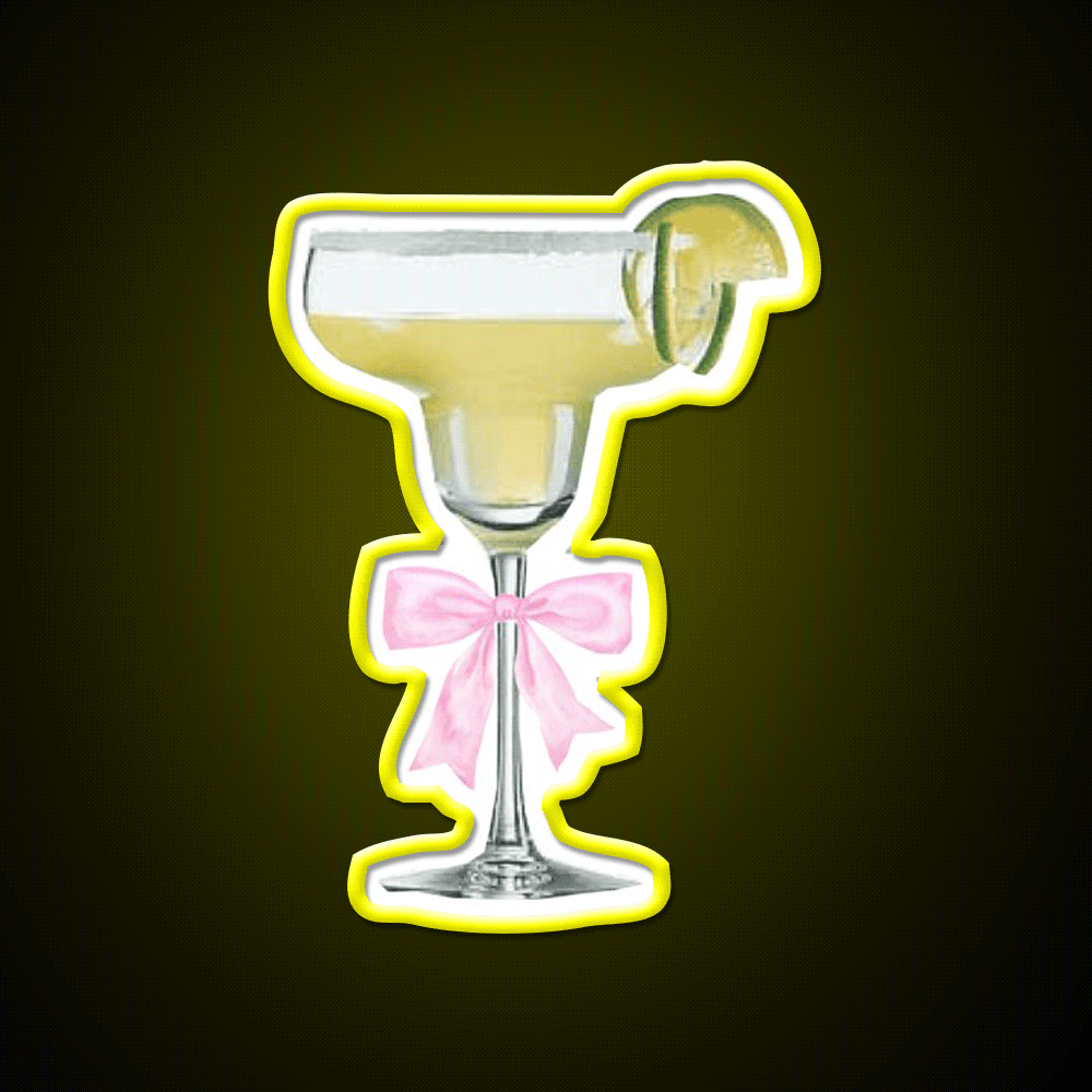 Margarita Cocktail Coquette Cocktail Bar Decor Led Neon Sign Rgb Color - Custom LED neon sign front view