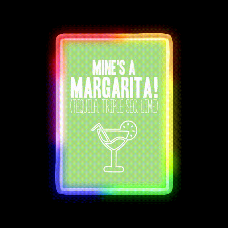 Margarita Cocktail Mines A Margarita Cocktail Bar Decor Led Neon Sign Rgb Color - LED neon sign close-up detail