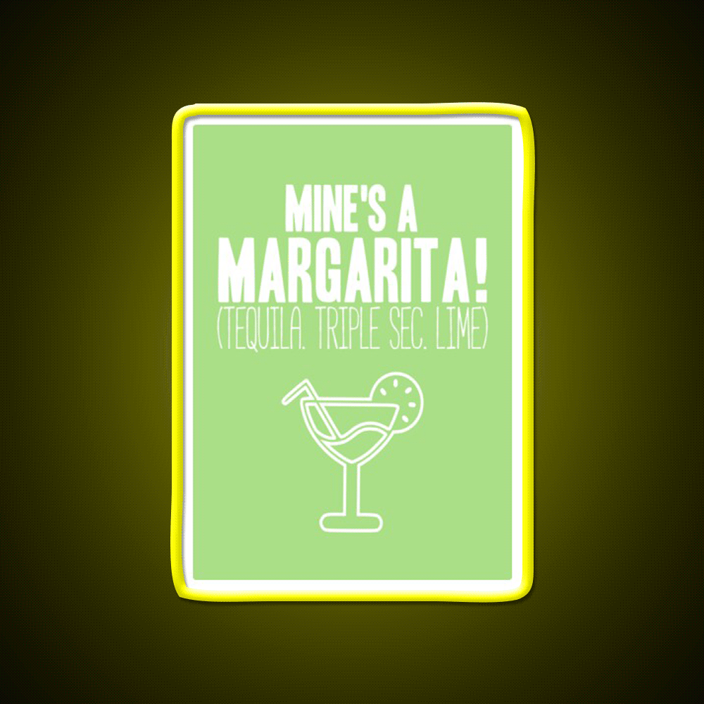 Margarita Cocktail Mines A Margarita Cocktail Bar Decor Led Neon Sign Rgb Color - Custom LED neon sign front view