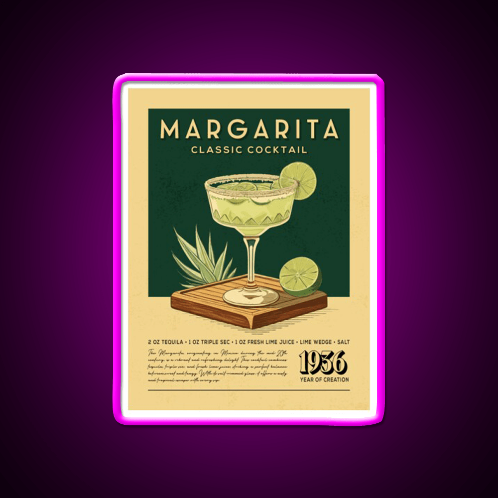 Margarita Cocktail Vintage Cocktail Bar Decor Led Neon Sign Rgb Color - Shineneon
