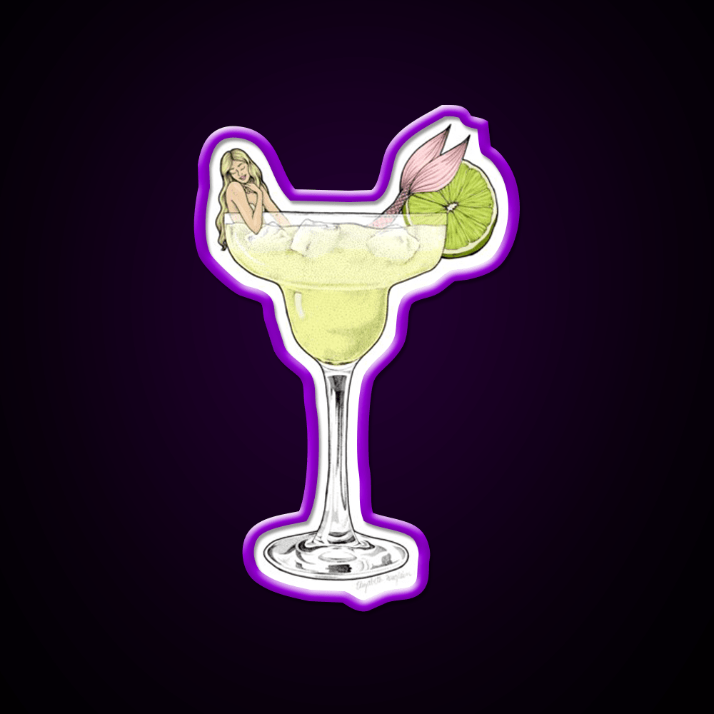 Margarita Mermaid Cocktail Bar Decor Led Neon Sign Rgb Color - Shineneon