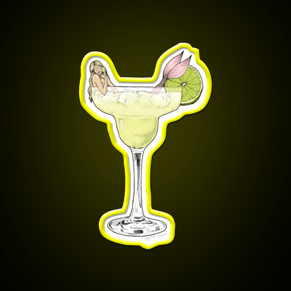 Margarita Mermaid Cocktail Bar Decor Led Neon Sign Rgb Color - Shineneon