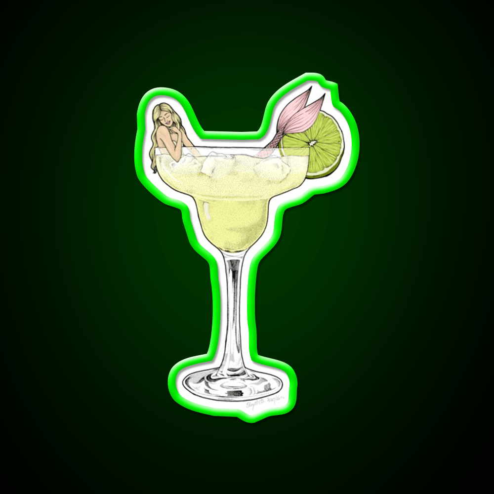 Margarita Mermaid Cocktail Bar Decor Led Neon Sign Rgb Color - Shineneon
