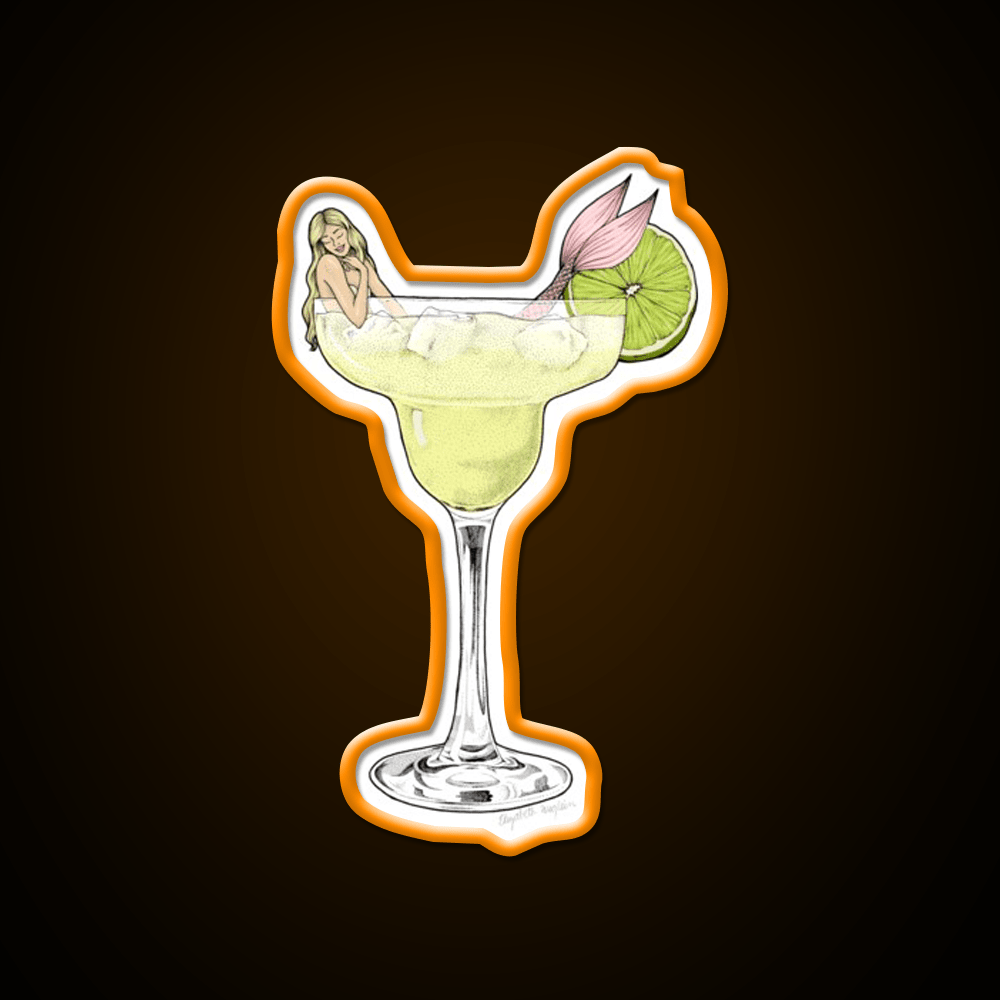 Margarita Mermaid Cocktail Bar Decor Led Neon Sign Rgb Color - Shineneon