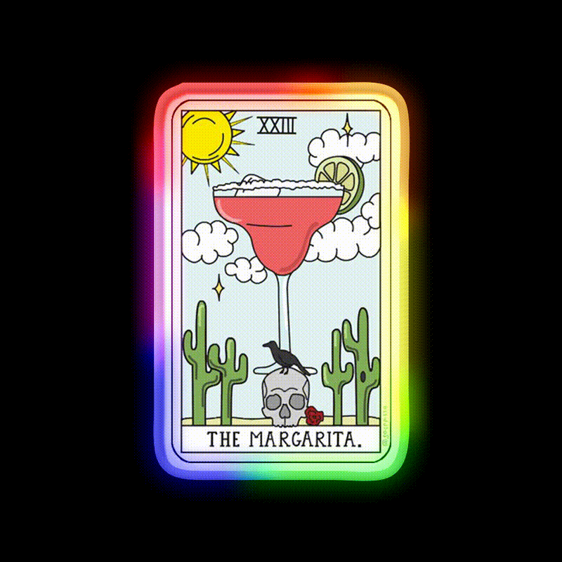 Margarita Reading Party Drink Tequila Led Neon Sign Rgb Color - LED neon sign close-up detail