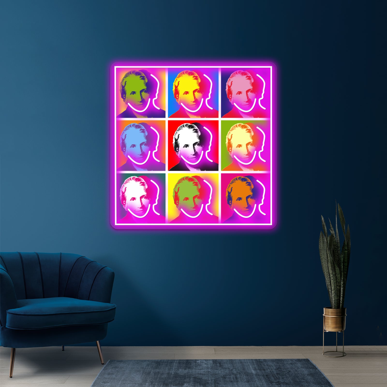 Maria Montessori Popart Portrait Poster Artwork Led Neon | Shineneon