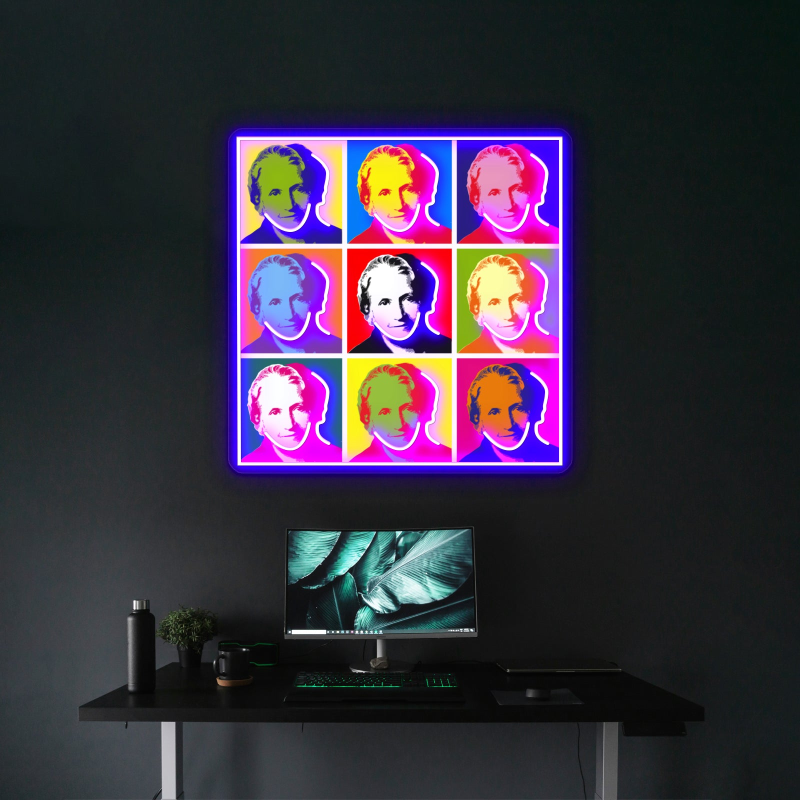 Maria Montessori Popart Portrait Poster Artwork Led Neon | Shineneon