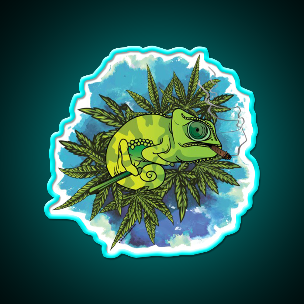 Mariguana Hemp Inspired Green Leaf Led Neon Sign Rgb Color - Size and dimension reference