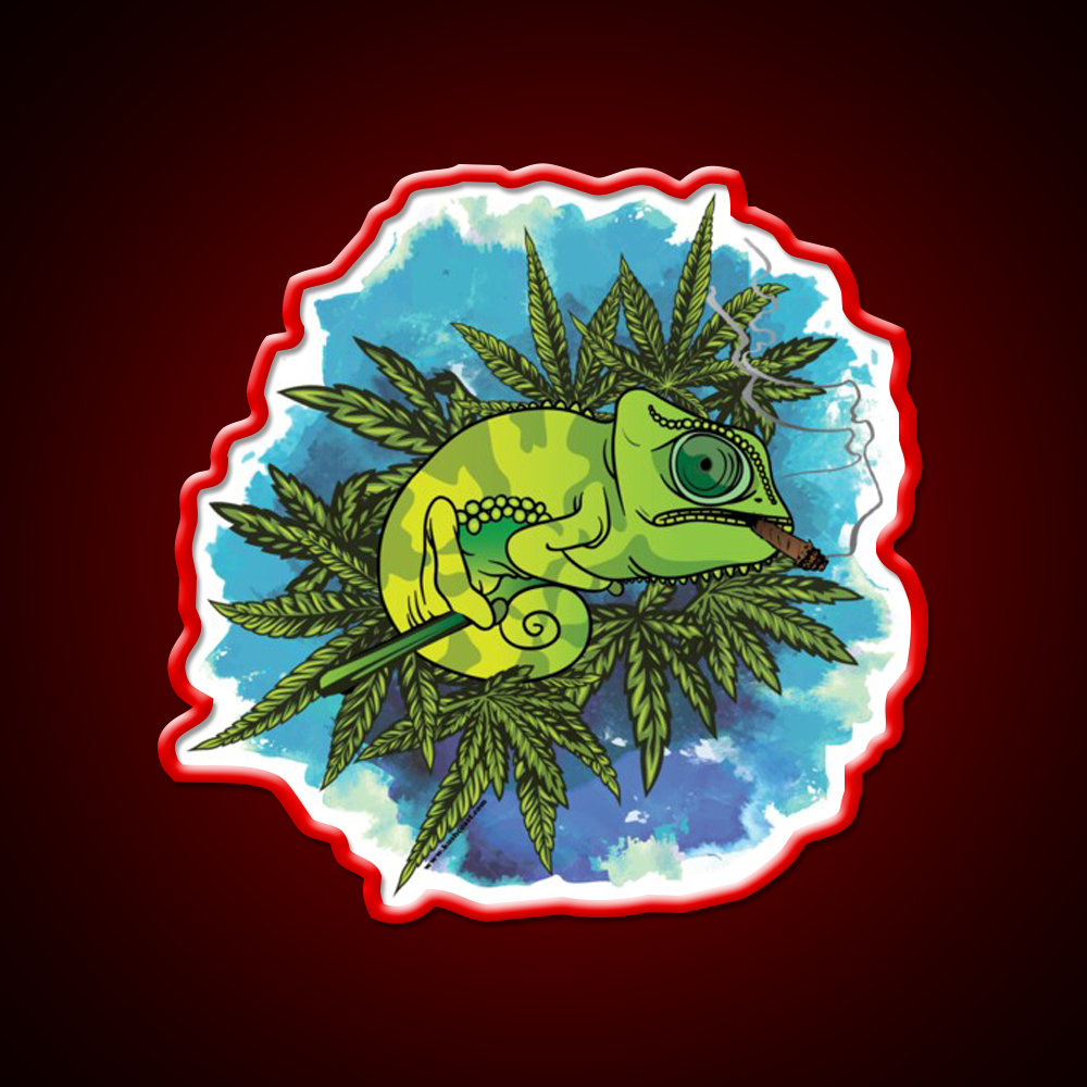 Mariguana Hemp Inspired Green Leaf Led Neon Sign Rgb Color