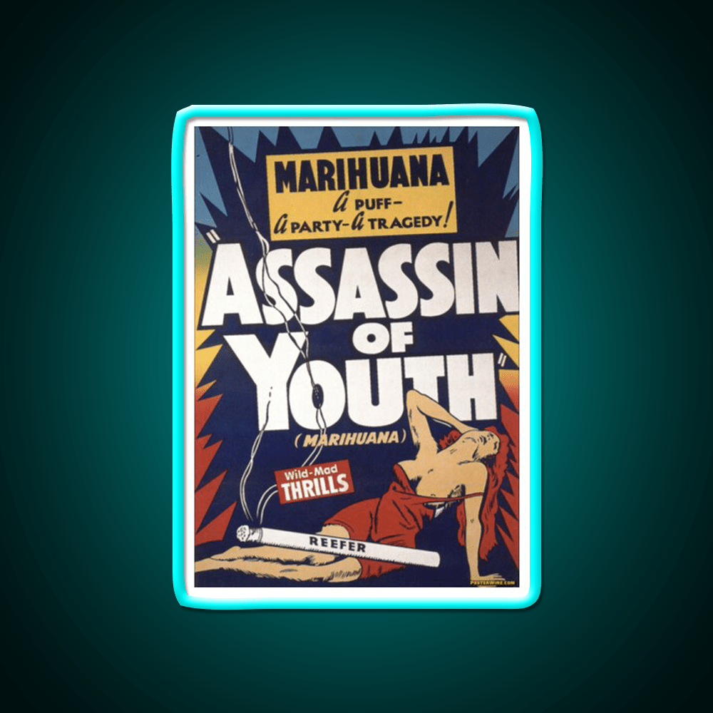 Marihuana Assassin Of Youth Hemp Inspired Green Leaf Led Neon Sign Rgb Color - Shineneon