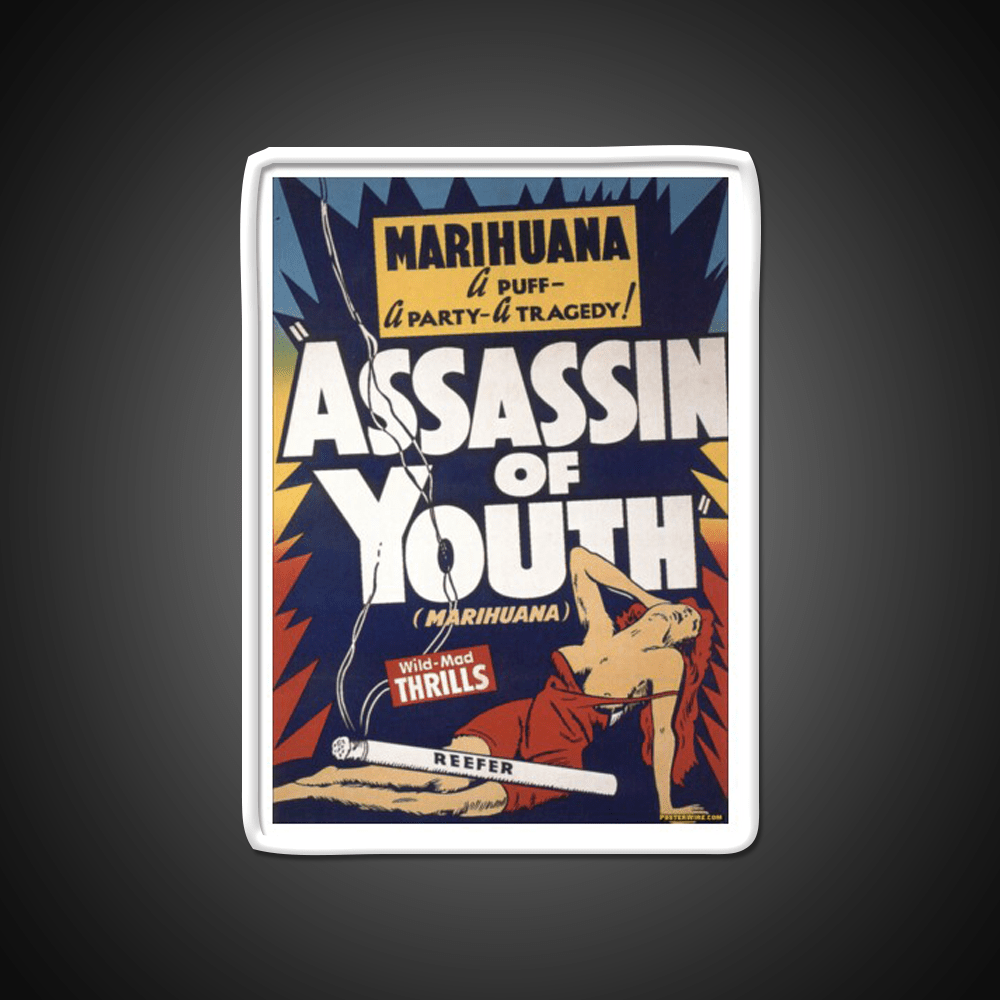 Marihuana Assassin Of Youth Hemp Inspired Green Leaf Led Neon Sign Rgb Color - Shineneon