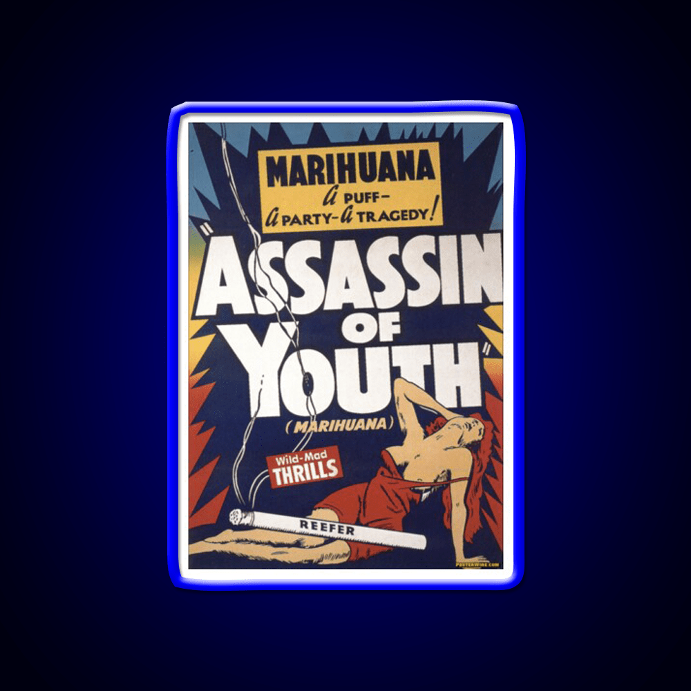 Marihuana Assassin Of Youth Hemp Inspired Green Leaf Led Neon Sign Rgb Color - Shineneon